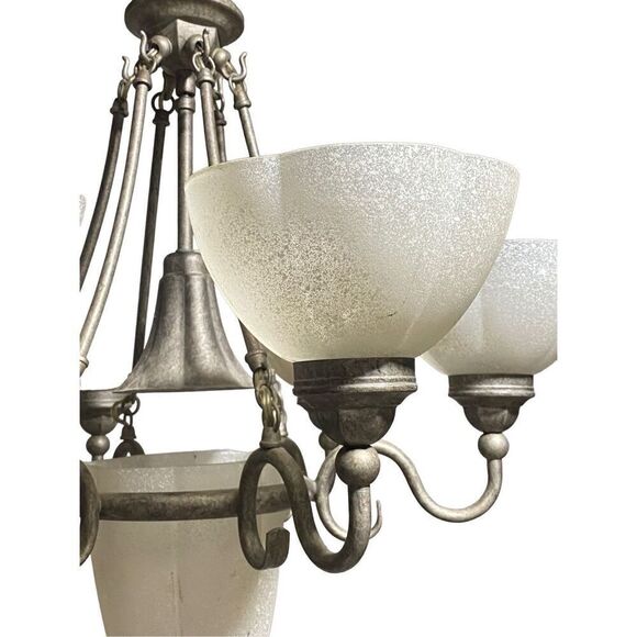 Vintage  Chandelier 6 Light Fixture Florida Dining Room Style - Picture 3 of 4